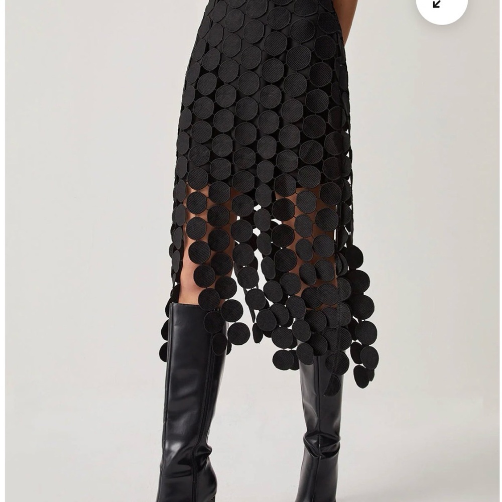 Commense Black Asymmetrical Circle Skirt